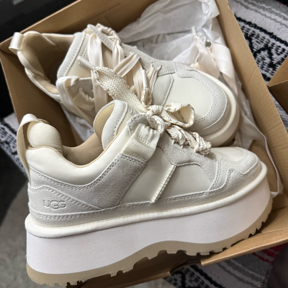 UGG Women's Off-White Platform Sneakers